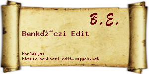 Benkóczi Edit névjegykártya